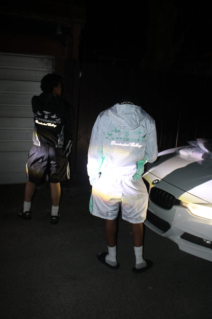 White/Teal - "Presidential Gallery" Windbreaker Set